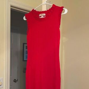 LAST CHANCE - Silky Ribbed Red Dress Sleeveless Michael Kors - Like New!